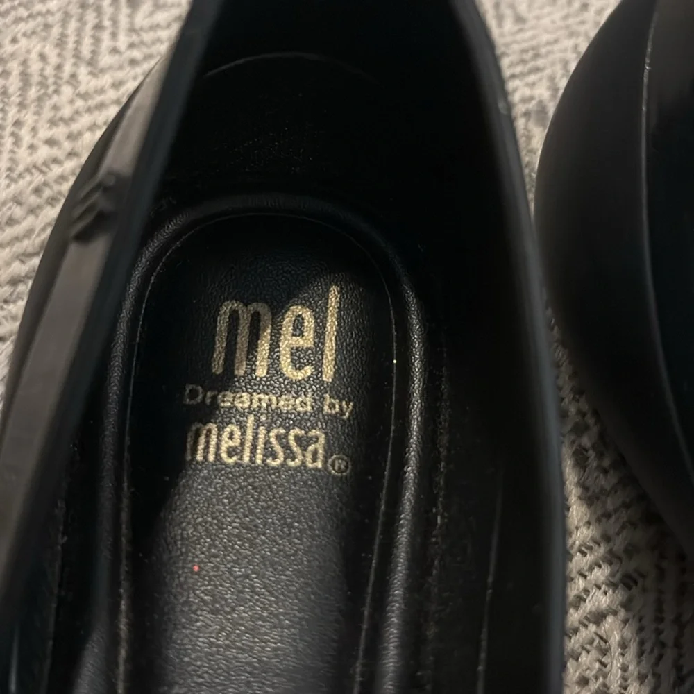 Mel dreamed by Melissa black rubber flats with bow size 13